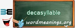 WordMeaning blackboard for decasyllable